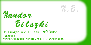 nandor bilszki business card